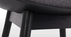 Juego de 2 sillas de comedor Thelma – Tejido negro y gris