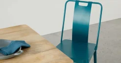 Juego de 2 sillas de metal Edny – Azul cerceta