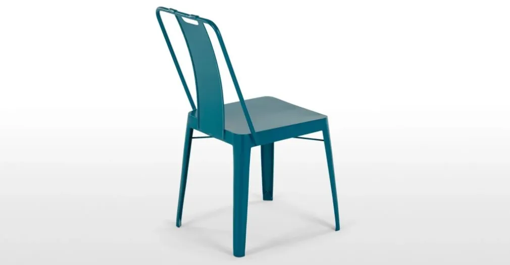 Juego de 2 sillas de metal Edny – Azul cerceta