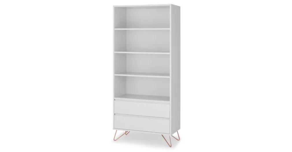 Librería Elona – Gris Claro y Cobre
