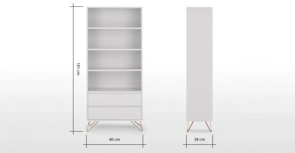 Librería Elona – Gris Claro y Cobre