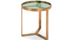 Mesa auxiliar Aula – Cobre cepillado y cristal verde