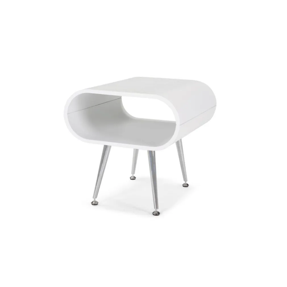 Mesa auxiliar con almacenaje Hooper – Blanco