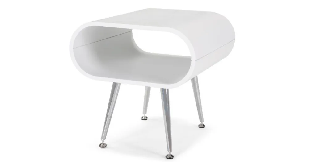 Mesa auxiliar con almacenaje Hooper – Blanco