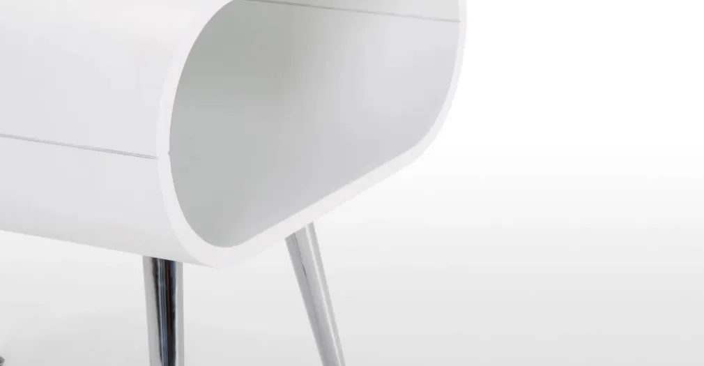 Mesa auxiliar con almacenaje Hooper – Blanco