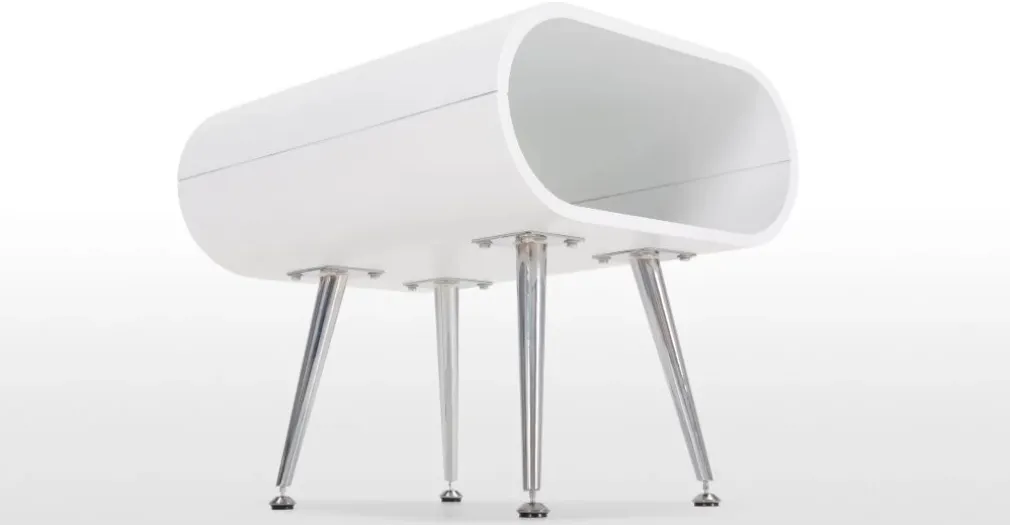Mesa auxiliar con almacenaje Hooper – Blanco