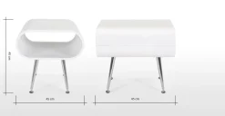 Mesa auxiliar con almacenaje Hooper – Blanco