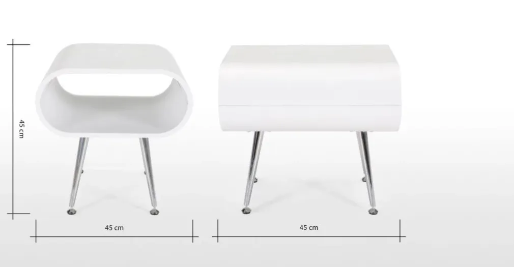 Mesa auxiliar con almacenaje Hooper – Blanco