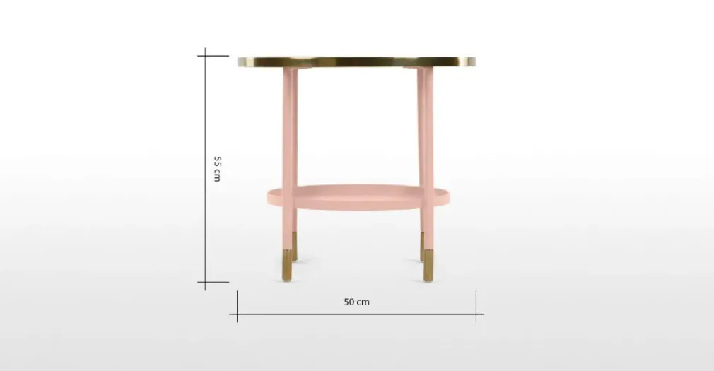 Mesa auxiliar Fox – Mármol y Rosa