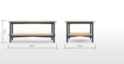 Mesa de Centro Benn – Roble y gris
