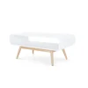 Mesa de Centro Compacta Esme – Blanco y fresno