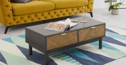 Mesa de Centro con Almacenaje Belgrave – Roble Oscuro