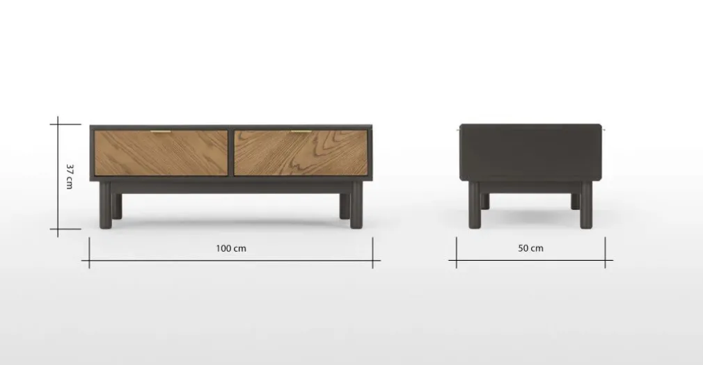 Mesa de Centro con Almacenaje Belgrave – Roble Oscuro