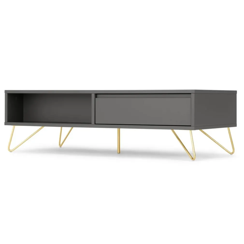 Mesa de Centro Elona – Gris Carbón y Metal