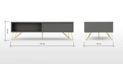 Mesa de Centro Elona – Gris Carbón y Metal