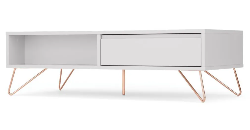 Mesa de Centro Elona – Gris Claro y Cobre