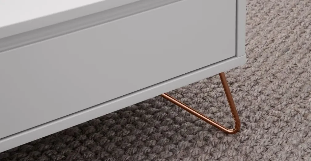 Mesa de Centro Elona – Gris Claro y Cobre