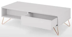 Mesa de Centro Elona – Gris Claro y Cobre