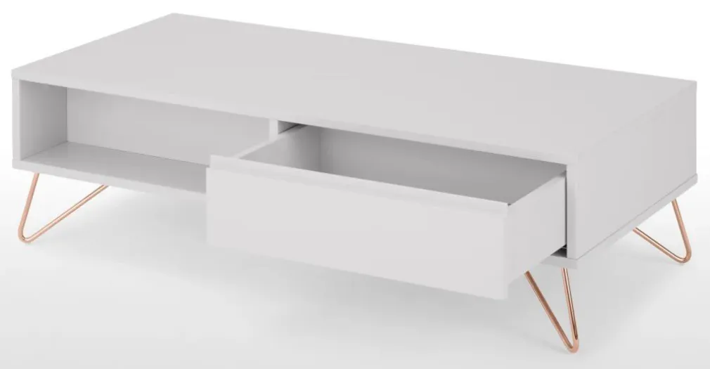 Mesa de Centro Elona – Gris Claro y Cobre