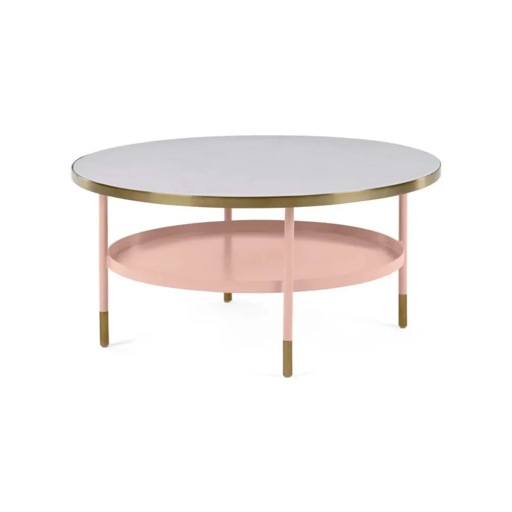 Mesa de Centro Fox – Rosa y Metal