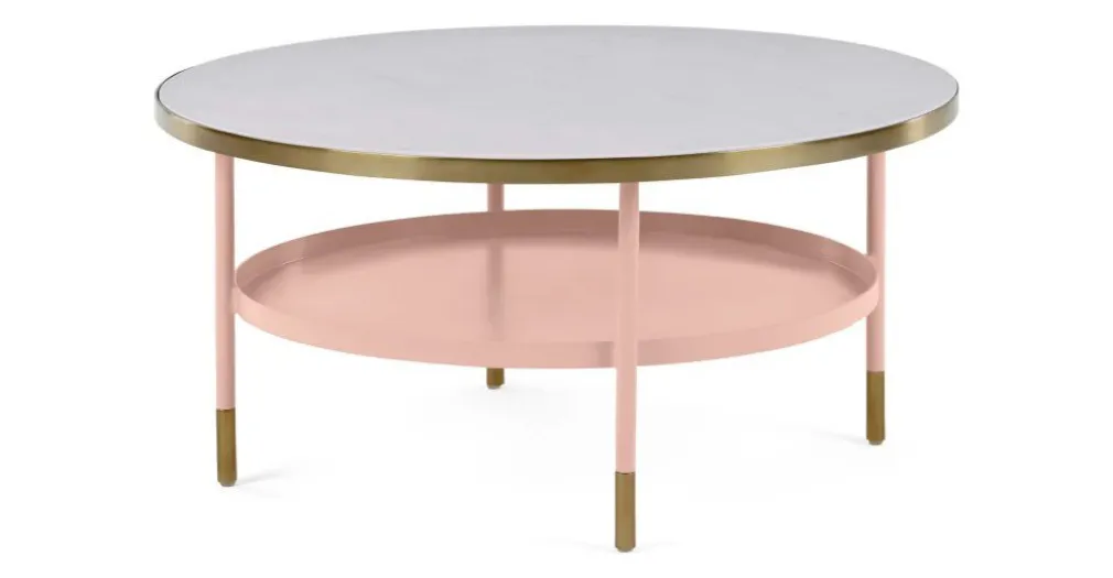 Mesa de Centro Fox – Rosa y Metal