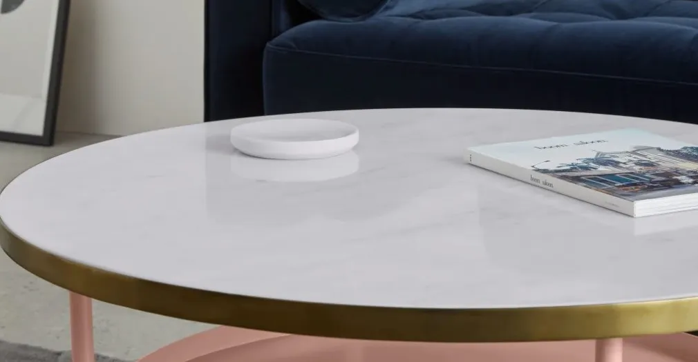 Mesa de Centro Fox – Rosa y Metal
