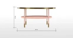 Mesa de Centro Fox – Rosa y Metal