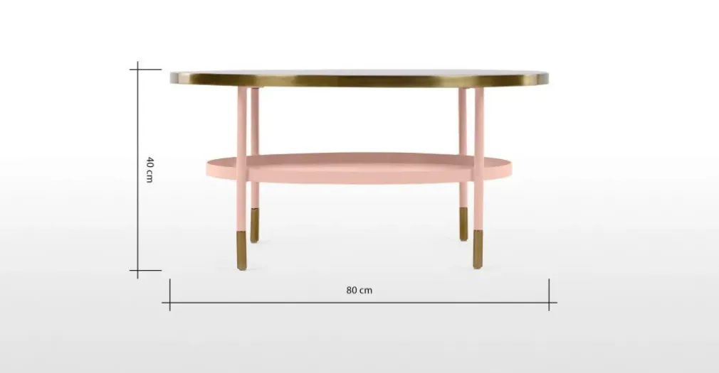 Mesa de Centro Fox – Rosa y Metal