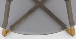 Mesa de Centro Haku – Metal y cristal ahumado