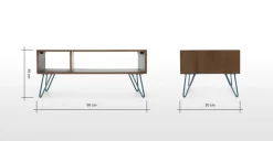 Mesa de Centro Rectangular Dotty – Roble oscuro