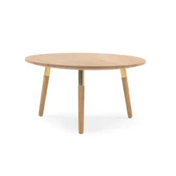 Mesa de Centro Redonda Range – Roble macizo y Metal