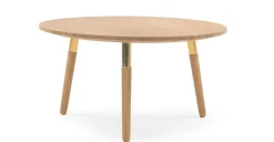 Mesa de Centro Redonda Range – Roble macizo y Metal