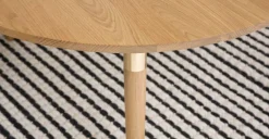 Mesa de Centro Redonda Range – Roble macizo y Metal