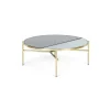 Mesa de Centro Stanley – Acero Dorado y Vidrio