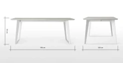 Mesa de Comedor Boone – Hormigón Blanco