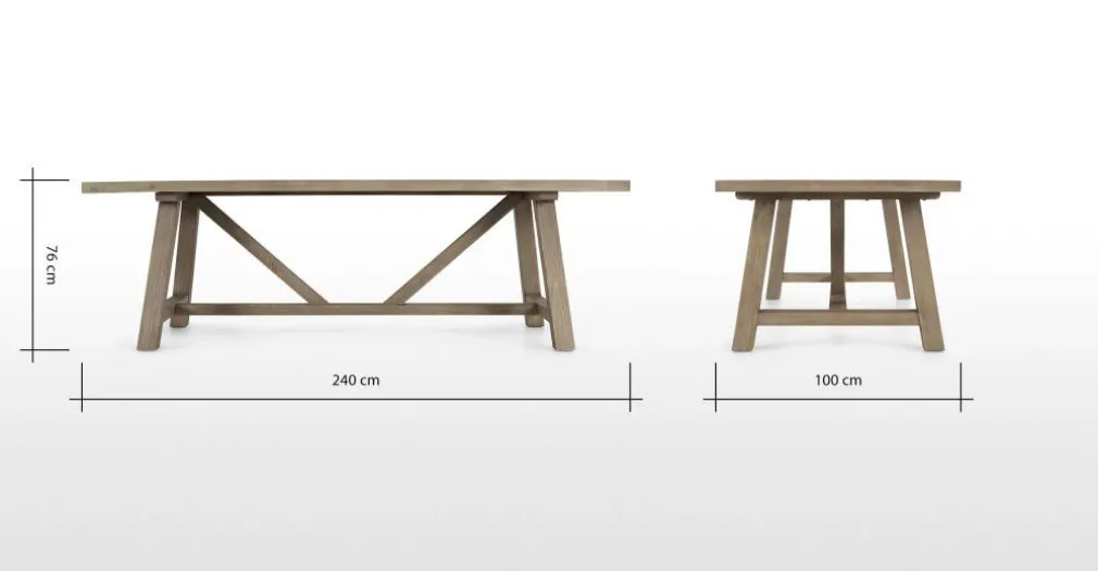Mesa de Comedor Extra Grande Iona – Madera de Pino
