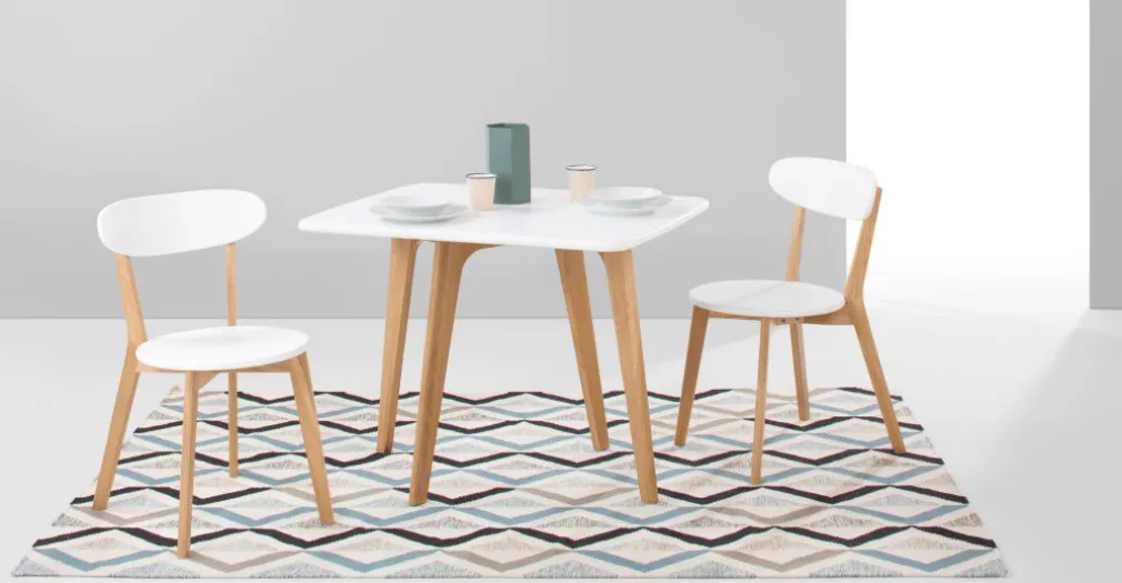 Mesa de Comedor Fjord – Roble y Blanco