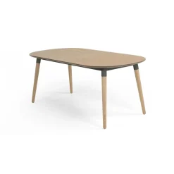 Mesa de Comedor Ovalada Edelweiss – Nogal Claro y Negro
