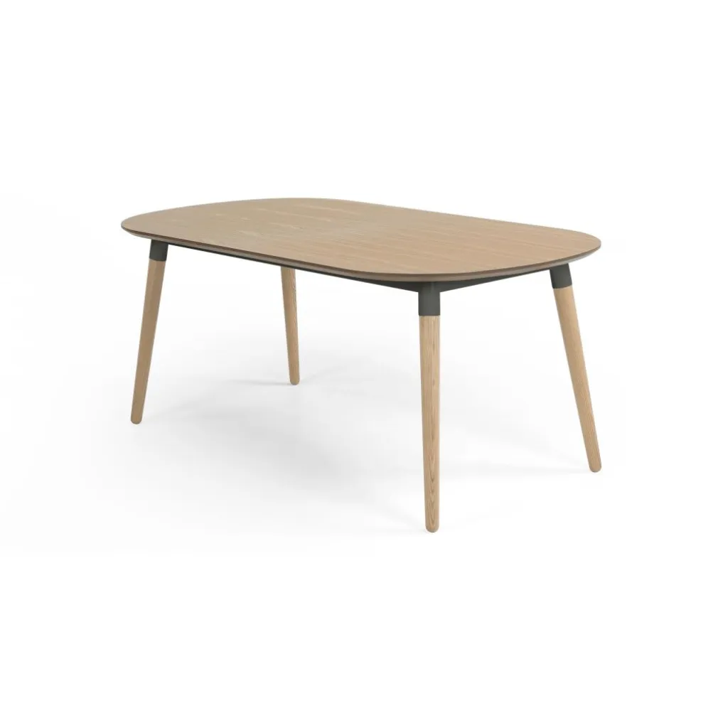 Mesa de Comedor Ovalada Edelweiss – Nogal Claro y Negro