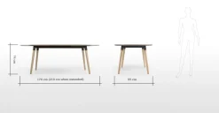 Mesa de Comedor Ovalada Edelweiss – Nogal Claro y Negro