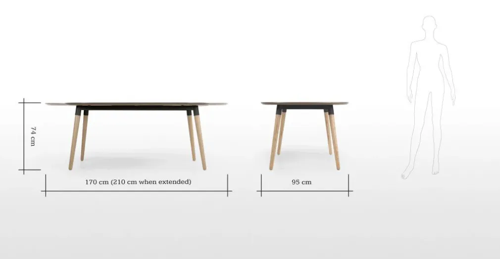 Mesa de Comedor Ovalada Edelweiss – Nogal Claro y Negro