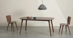 Mesa de Comedor Ovalada Edelweiss – Nogal y Negro