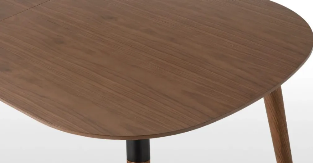 Mesa de Comedor Ovalada Edelweiss – Nogal y Negro