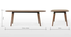 Mesa de Comedor Ovalada Edelweiss – Nogal y Negro