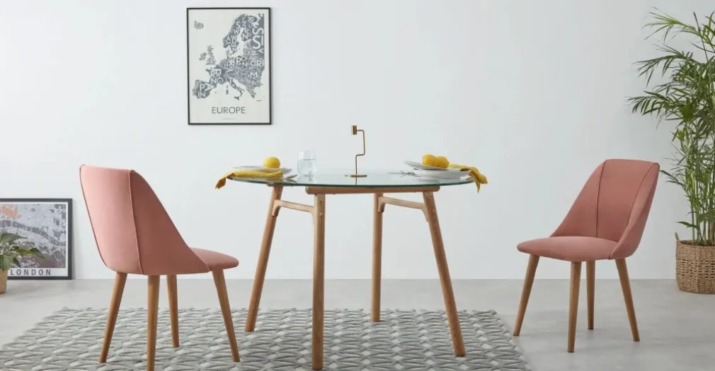 Mesa de Comedor Philly – Roble y cristal