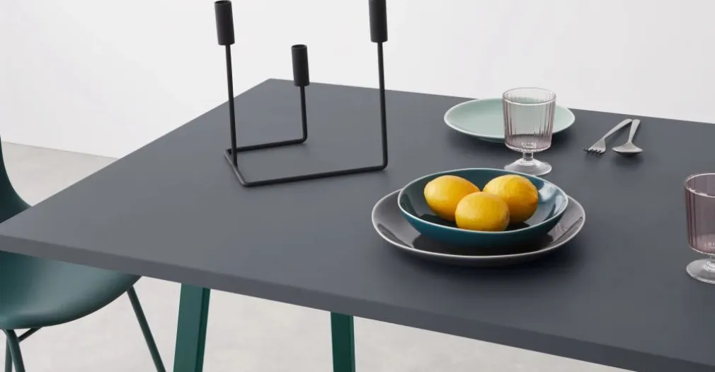 Mesa de Comedor Rectangular Catfield – Verde y Gris