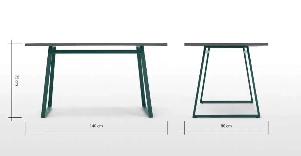 Mesa de Comedor Rectangular Catfield – Verde y Gris