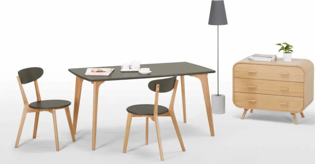Mesa de Comedor Rectangular Fjord – Roble y Gris
