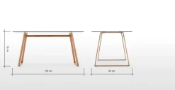 Mesa de Comedor Rectangular Haku – Cobre y Cristal