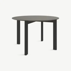 Mesa de Comedor Redonda 4 Asientos Niven – Gris y Negro